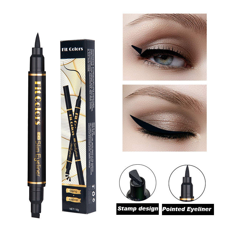 Double Headed Triangular Wing Waterproof Sweat Proof Eyeliner Dye Resistant Liquid Pen - My Store