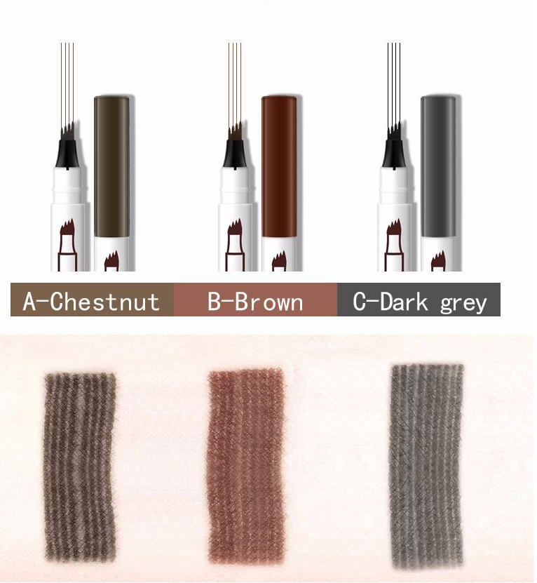 Waterproof Natural Eyebrow Pen Four-claw Eye Brow Tint Fork Tip Eyebrow Tattoo Pencil - My Store