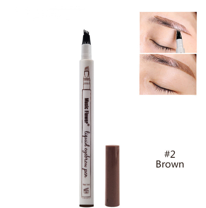 Waterproof Natural Eyebrow Pen Four-claw Eye Brow Tint Fork Tip Eyebrow Tattoo Pencil - My Store