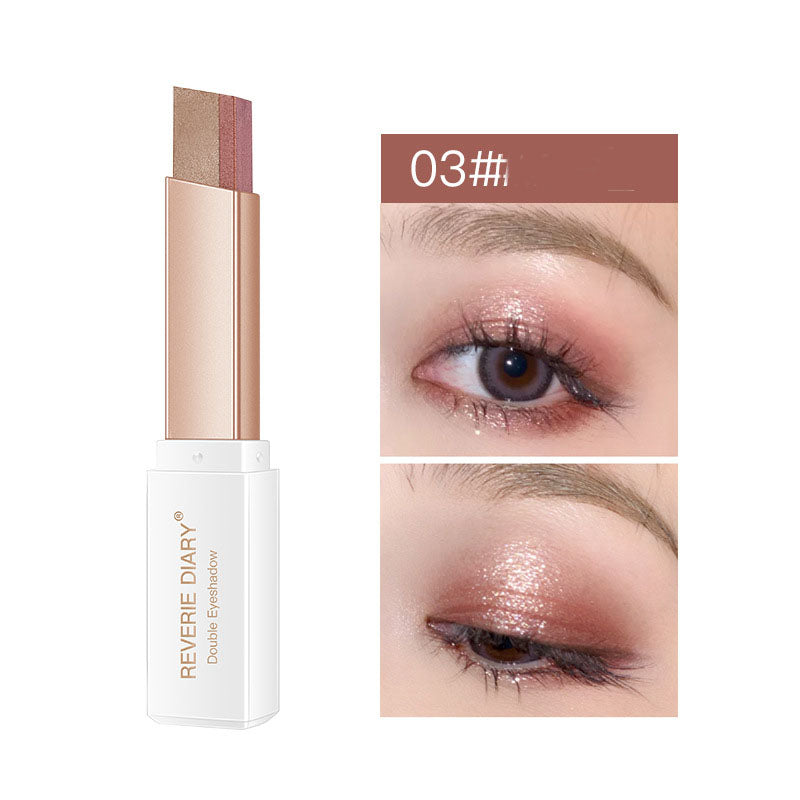 Lazy Eyeshadow Stick Stereo Gradient Shimmer Double Color Eye Shadow Pen Waterproof Easy To Wear Eyeshadow - My Store