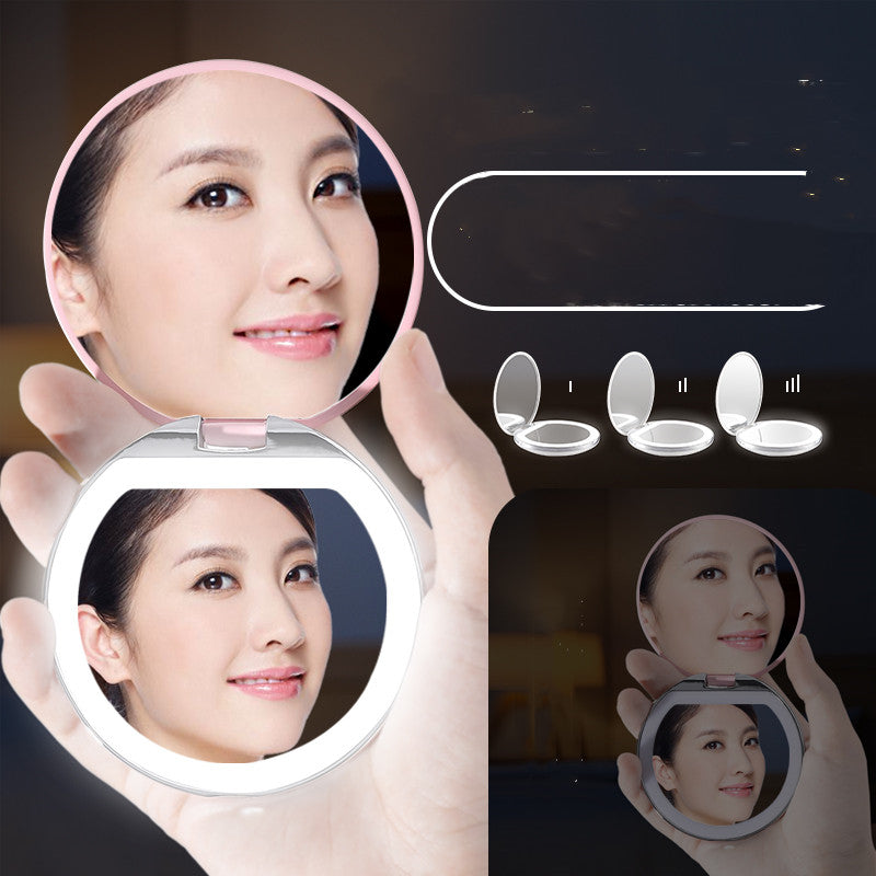 Led Makeup Mirror Small Mirror With Light Female - My Store