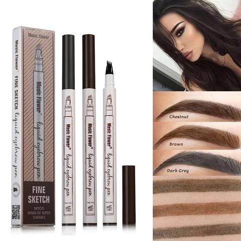 Waterproof Natural Eyebrow Pen Four-claw Eye Brow Tint Fork Tip Eyebrow Tattoo Pencil - My Store