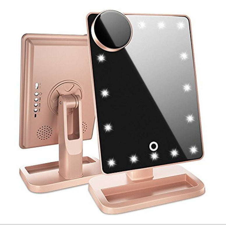 Touch Screen Makeup Mirror With 20 LED Light Bluetooth Music Speaker 10X Magnifying Mirrors Lights - My Store