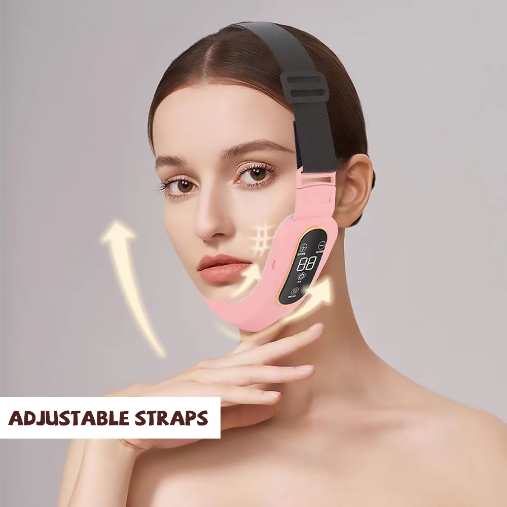 Microcurrent Face Massager EMS LED Photon Therapy V Shape Slimming Reduce Double Chin Remover Wrinkle Facial Lifting Device - My Store