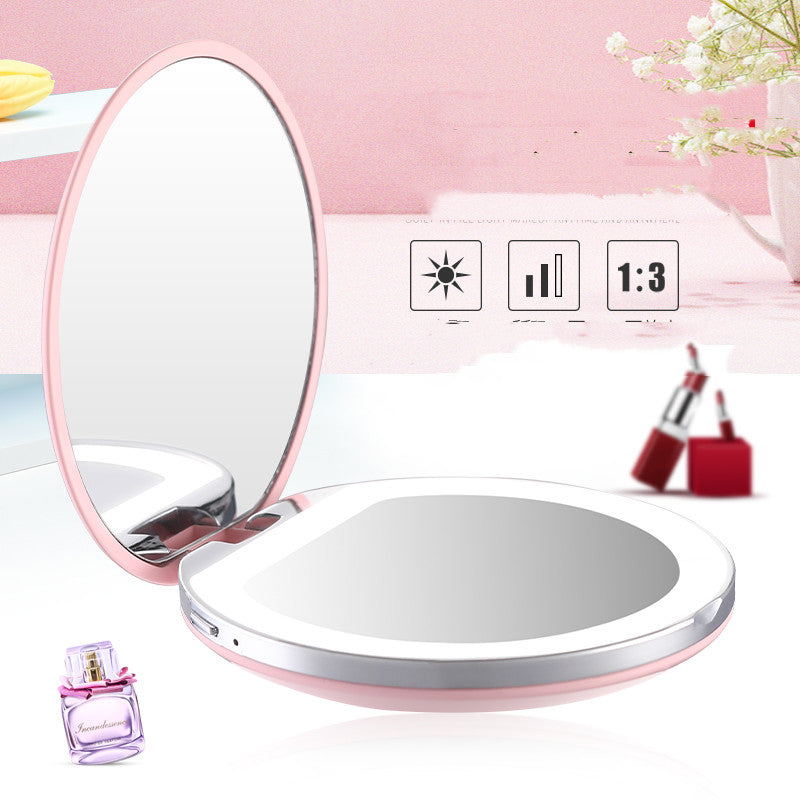 Led Makeup Mirror Small Mirror With Light Female - My Store